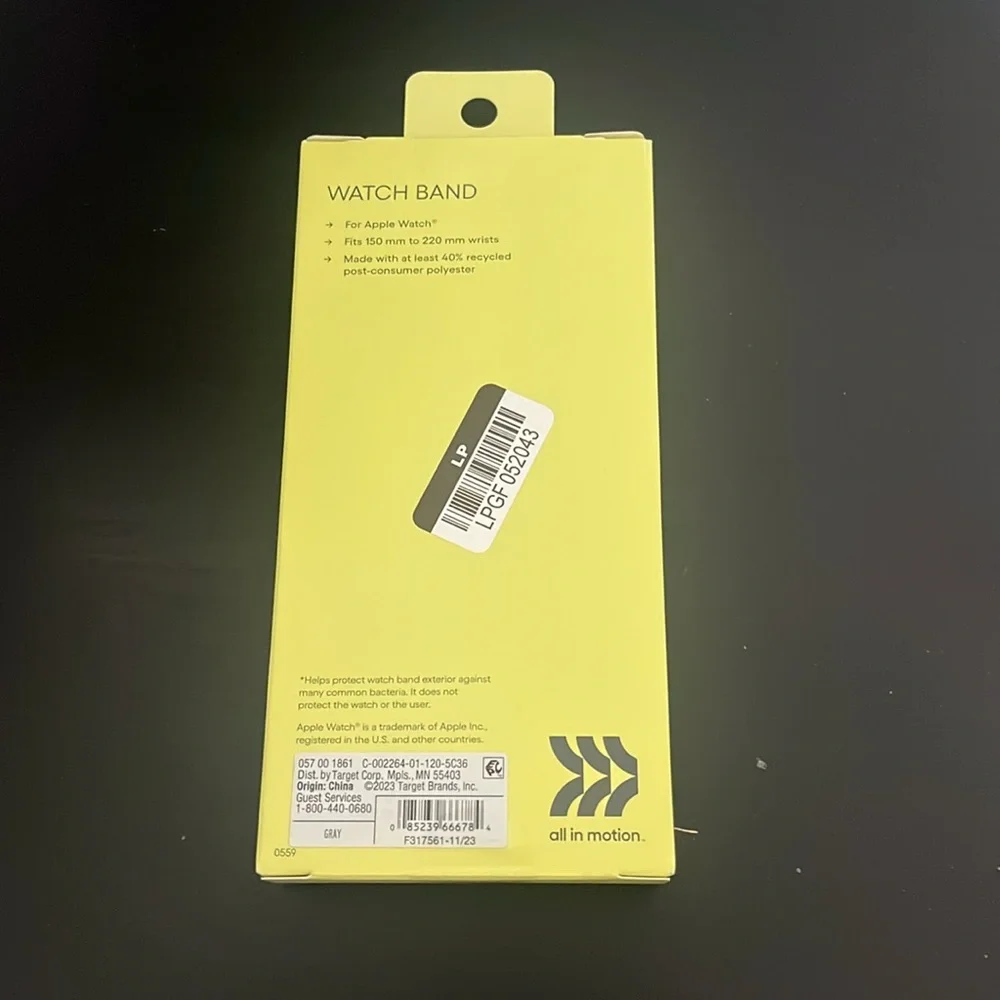 All in Motion Gray Watch Band for Apple Watch 42/44/45/49mm